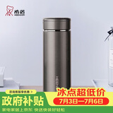 希诺保温杯男304不锈钢水杯大容量车载过滤茶杯子XN-7601灰色 420mL