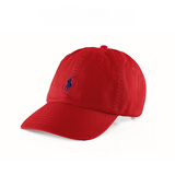 RALPH LAUREN 拉夫劳伦 新款男女同款棒球帽透气红色均码礼物