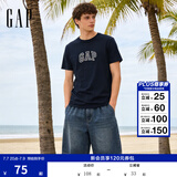 GAP男女装春季款纯棉字母logo短袖T恤常规上衣美版570044 海军蓝 M 美码 L亚洲码180/96A 【偏小，建议选大一码】