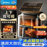 美的（Midea）空气炸锅家用免翻面蒸烤一体机6L实用大容量小家电 多功能烤箱电炸锅全金属内腔可视KZC6019D