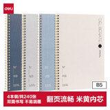 得力（deli）得力(deli)4本B5/60张绅调系列学生螺旋本线圈本 学生记事本日记本笔记本子文具 LB560-4