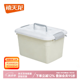 禧天龙加厚收纳箱大号搬家箱衣服玩具收纳箱带滑轮箱子塑料整理箱收纳盒 手提款8升【31*22*20厘米】白色 单只装【加厚带滑轮】