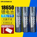 德力普（Delipow）18650锂电池3.7V-4.2V平头9250mWh充电电池3节强光手电筒专用/头灯/航模/小风扇等