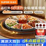 苏泊尔（SUPOR）多功能暖菜板 火锅+饭菜保温板 圆形加热菜板  80CM可旋转餐桌转盘  BZ80RH851J