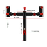 弥古YAGU 钓箱拐角炮台架钓椅配件拐弯转角鱼竿支架双头万向双炮台座架 钓箱万向双炮台（黑色）