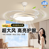 长城LED北欧隐形风扇灯客厅餐厅卧室简约吊扇灯一体2026中山电扇灯具