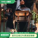 摄侣富士xt50xs20相机包索尼zve10a7c2尼康z30zf微单佳能R50r6单肩斜跨包徕卡dlux8复古摄影包收纳配件 卡其色皮盖头咖色复古包-大号（送进口空气垫肩）