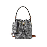 汤丽柏琦（Tory Burch）T Monogram 小号tb女包水桶包提花斜挎包海军蓝礼物新款