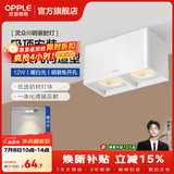 欧普照明（OPPLE）明装筒灯天花灯孔洞防眩led客厅家用双头桶方形格栅射灯商用 12瓦双头【白壳暖白光】