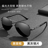 LESCA LUNETIER开车专用偏光太阳镜男款防紫外线黑银框黑灰片（白天专用）父亲节