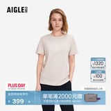 AIGLE艾高轻奢短袖T恤春夏经典款DFT户外速干透汽上衣抗菌女 貂杏色 AT495 S (160/84A)