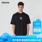 CHINISM CH纯棉短袖男夏季T恤半袖时尚宽松潮流休闲圆领情侣上衣 黑色 M