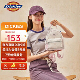 Dickies双肩包女生迷你书包新款背包轻便百搭可爱时尚满印通勤旅行包奶杏
