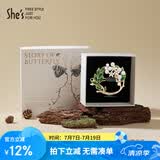 She's茜子头饰撞色滴油栀子花边夹发卡时尚刘海发夹生日礼物送女友
