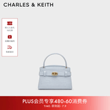 CHARLES&KEITH鳄鱼纹凯莉包手提斜挎婚包包女包生日礼物送女友CK2-50270880-1 Sea Salt Blue海盐蓝（新色） S