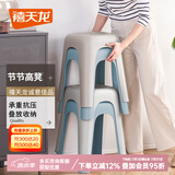 禧天龙塑料凳子家用客厅加厚成人高凳北欧简约商用椅子餐厅凳浴室马桶凳 【冰河灰】高45厘米 爆款高凳 4个装