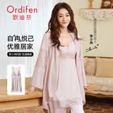 欧迪芬（Ordifen）【明星同款】女士睡裙性感蕾丝轻薄无袖休闲睡裙家居睡裙XH0101 【李小冉同款】风悦灰 XL
