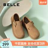 百丽（Belle）女鞋子复古厚底全包勃肯鞋休闲乐福鞋D4V1DAM5 棕色 34 (220mm)