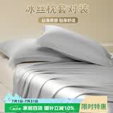 艾薇 冰丝枕套夏季枕头套凉席枕套一对装 冰丝灰 48*74cm