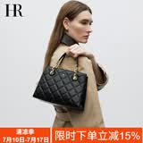 HR赫莲娜包包女包极简风菱格手提包女头层牛皮单肩斜挎包生日礼物