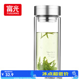 富光双层玻璃杯 大容量高硼硅玻璃泡茶杯子 带茶隔商务办公水杯男女士