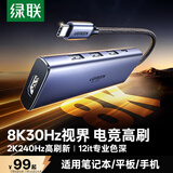 绿联Type-C扩展坞8K30Hz拓展坞转HDMI2.1转换器4K120Hz转接头适用苹果电脑MacBook Neo华为笔记本