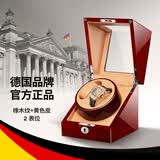 米兰茜（M&Q）摇表器摇摆盒手表晃表器机械表自动上链盒转表器手表收纳盒摇摆器 橡木纹+黄色皮【2表位】