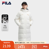 斐乐 斐护科技|斐乐女装长款羽绒服冬季休闲简约连帽保暖羽绒外套 云菇白-WT XL