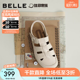 百丽（Belle）罗马吐司1代升级款勃肯女商场款透气外穿罗马凉鞋D5V1DBH5 米白（1代升级版） 37 (235mm)