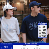 盖璞Gap男女装2026春季新款纯棉logo字母宽松短袖T恤百搭上衣 海军蓝 868224 L (175/96A)亚洲尺码