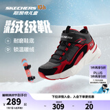 Skechers斯凯奇儿童秋冬休闲男女童二棉鞋轻质加绒保暖靴405222L/302583L 男童/黑色/红色/BKRD 36