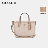 蔻驰（COACH）【品牌直供】女士CITY15迷你手提单肩斜挎托特包CW032拿铁色礼物