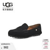 UGG春季女士舒适平底乐福鞋双鞋垫单鞋豆豆鞋1147350BLK|黑色 37