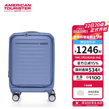 美旅行李箱19英寸旅行箱可上飞机拉杆箱前开盖可扩容胖胖箱 HJ3蓝紫