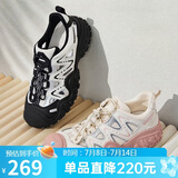 骆驼（CAMEL）丑萌登山鞋女时尚撞色户外休闲鞋 L24S076620 米/银/粉 37