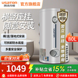 阿诗丹顿坐地式竖式落地式电热水器小尺寸速热储水式立式热水器小型隐藏式40升/50升/60升/80升/100升/125L 80L 横挂竖挂落地安装
