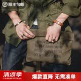 马登工装美式复古油蜡帆布包阿美咔叽邮差手抓包公文休闲信封文件包 油蜡手包-咖色（不可水洗）