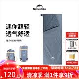 Naturehike野营超轻睡袋户外信封式迷你睡被隔脏春秋旅行睡袋内胆成人午休 暗影蓝加大款+送充气枕