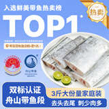 纯色本味冷冻舟山带鱼段去头去尾净重3斤烧烤地标产品生鲜食材纯鱼肉