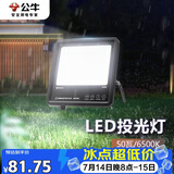 公牛（BULL）LED投光灯户外路灯园林照明露营灯 IP65防水高亮度50W-6500K白光