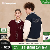 Champion【丁禹兮同款】冠军棒球服外套女2025秋季新款复古美式棒球衫男 海军蓝拼米白 M