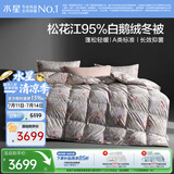 水星家纺羽绒被95%白鹅绒被子冬季加厚冬被芯双人羽绒被200cm×230cm1200g