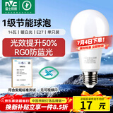 雷士（NVC）LED灯泡球泡家用商用大功率节能14瓦暖白4000K【一级能效】