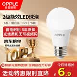 欧普照明（OPPLE）LED节能灯泡E27螺口灯泡 【6W-暖白光 3000K】1只装 大功率光源超亮高显色球泡
