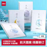 得力（deli）A5/60张线圈本螺旋本笔记本子学生练习本4本装LA560(问苍穹9)