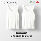 Clarkarida卡恩男士背心男80S莫代尔无痕内穿打底衫运动汗衫跨栏健身背心 白色+白色【背心2件】 2XL (150-170斤)