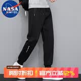 NASA MARVEL休闲裤男春秋季运动长裤休闲男裤潮流学生宽松大码男装 黑色束口 2XL （建议140斤-155斤）