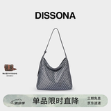 DISSONA【董洁同款】迪桑娜女包幸运锦囊hobo包单肩斜挎包手提包生日礼物 深灰色-大号（事业灰）