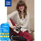 唐狮（TonLion）【关晓彤同款】2026春秋女圆领净色爱心钮扣开衫毛线衫针织衫外套