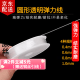 倾欣手工diy穿珠手链扁丝透明水晶弹力线耐磨手串文玩串珠皮筋松紧绳 0.6mm圆形透明-约12米